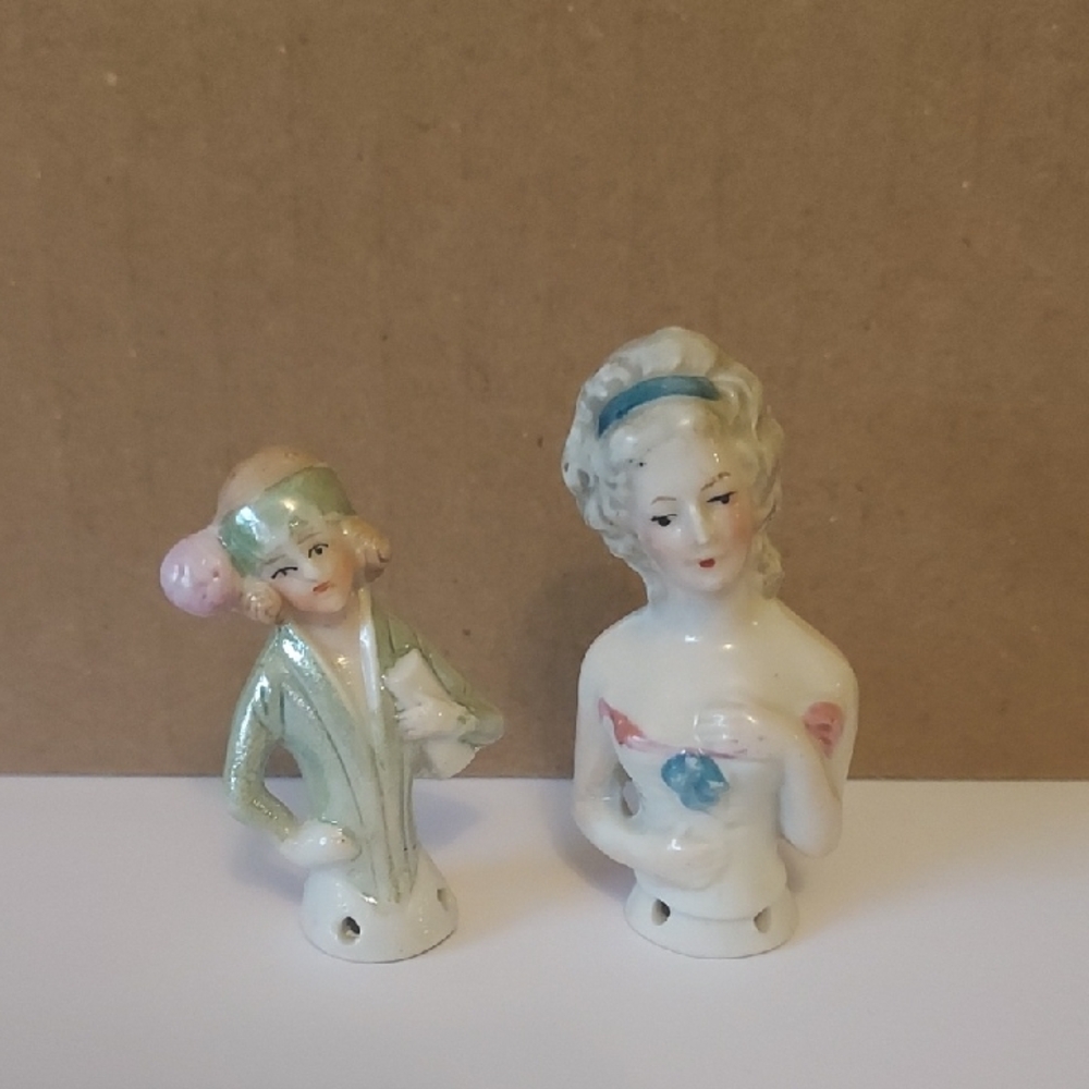 Half Dolls German Pincushion Dolls Antique Porcelain Dolls Bundle